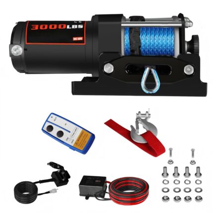 Heavy Duty 3000lbs 12V 24V Off Road 4x4 Vehicle Winches Electric Winch with Synthetic Rope Wire Rope