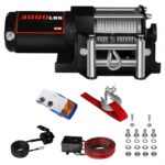 3000lb Electric Car Winch with Steel Wire Rope 12v 24v Durable Steel Material Electric Winch