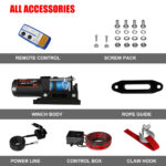 Heavy Duty 3000lbs 12V 24V Off Road 4x4 Vehicle Winches Electric Winch with Synthetic Rope Wire Rope - Image 3
