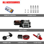 3000lb Electric Car Winch with Steel Wire Rope 12v 24v Durable Steel Material Electric Winch - Image 3
