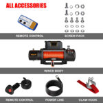 Electric Winch 9500lbs for Car Trailer Towing & Rescue Hoist-Off-Road Special 710W Steel Wire Rope 10m Rope & 10m Lifting Height - Image 3