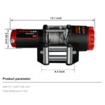 High-Performance Electric Winch 4500lbs Capacity for 4x4 Vehicles 12V/24V Steel Wire Rope Durable Steel Material - Image 2