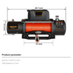 Electric Winch 9500lbs for Car Trailer Towing & Rescue Hoist-Off-Road Special 710W Steel Wire Rope 10m Rope & 10m Lifting Height - Image 2